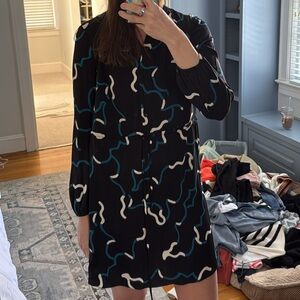 DVF tie waist silk dress